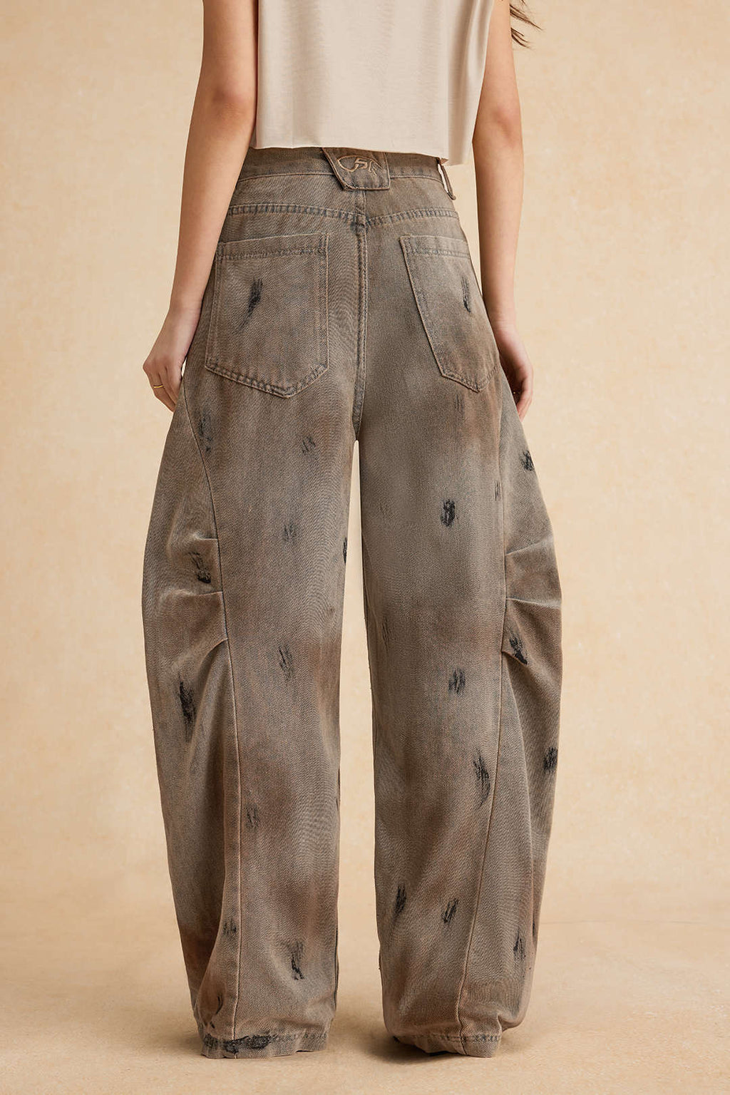 Eskitilmiş Denim Barrel Kot