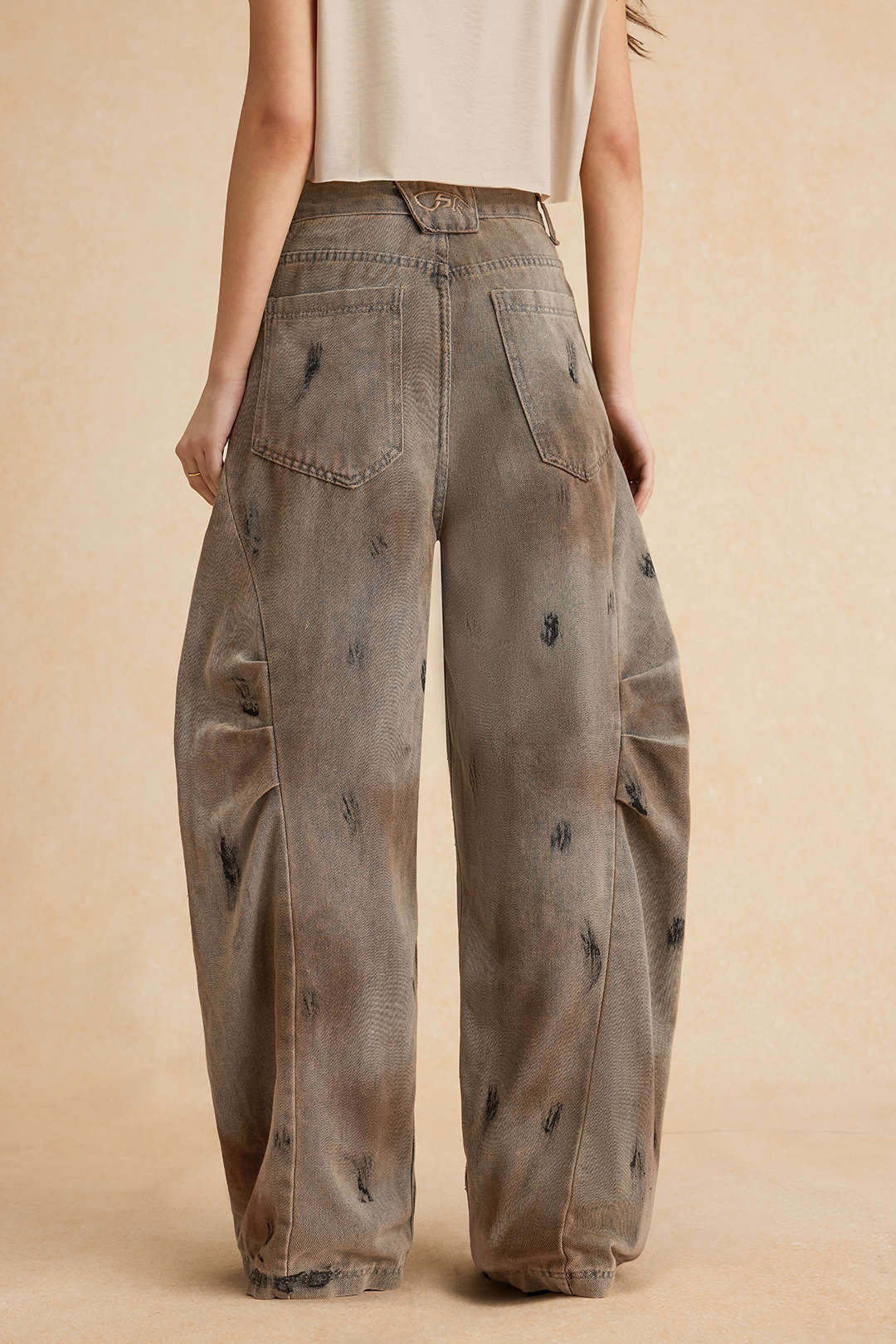 Eskitilmiş Denim Barrel Kot