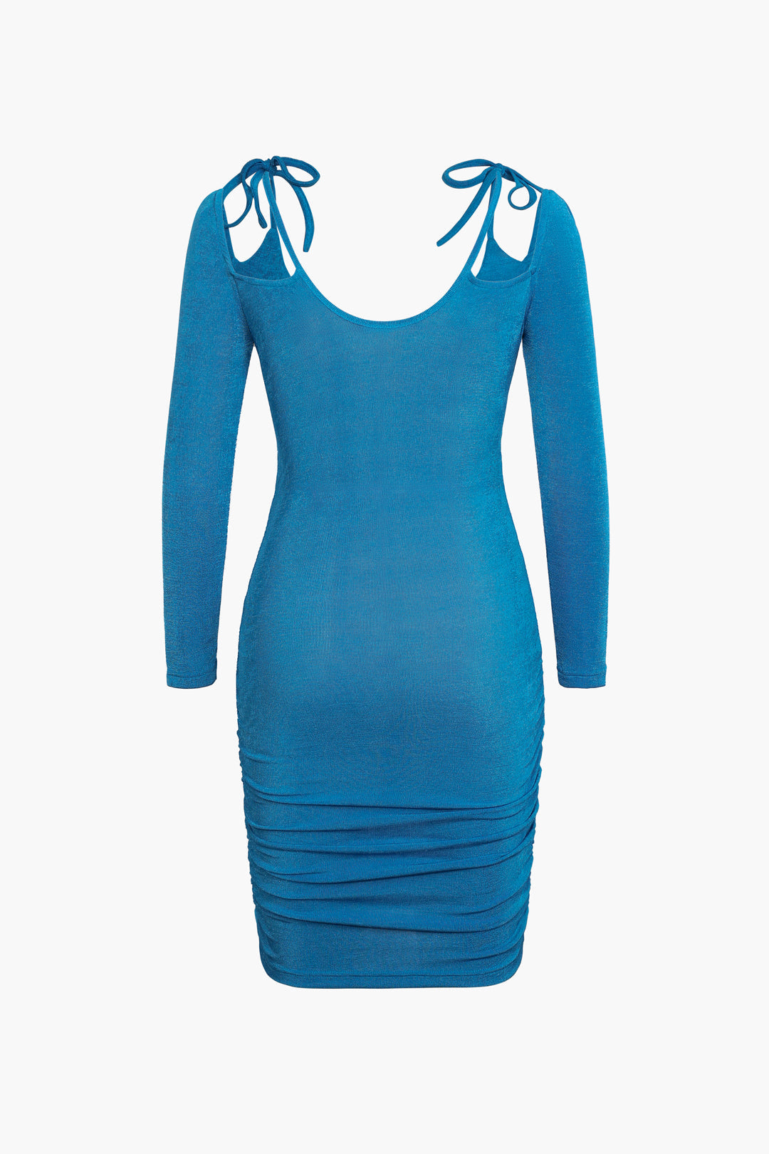 Mavi Kesikli Bodycon Mini Elbise