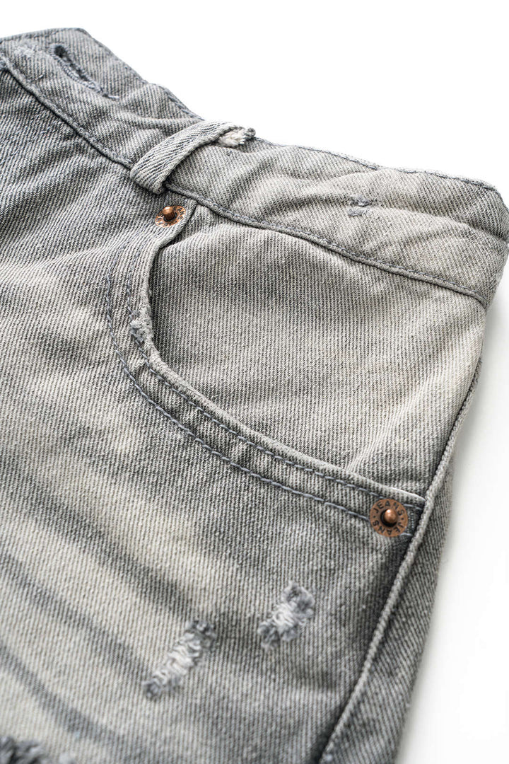 Denim Asimetrik Şort