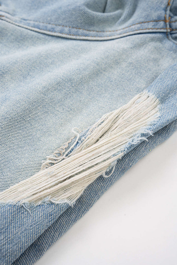 Denim Yüksek Bel Şort