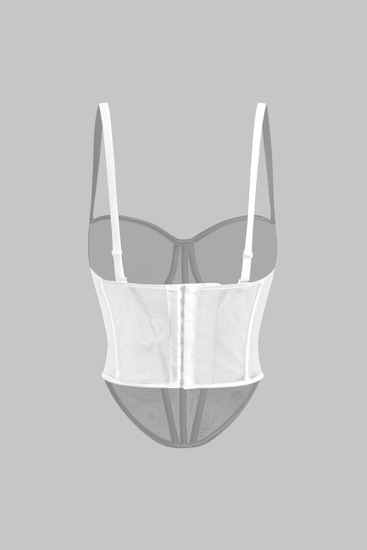 File Elbise Düğmeli Korse Bel Askılı Üst