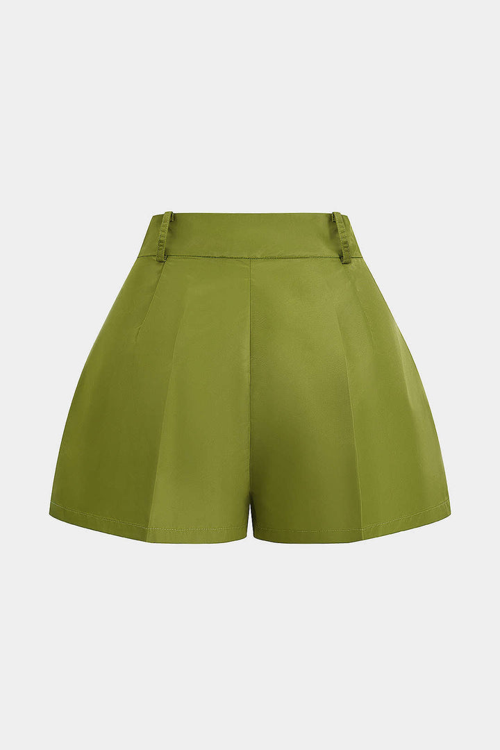 Yüksek Bel Büzgülü Şort