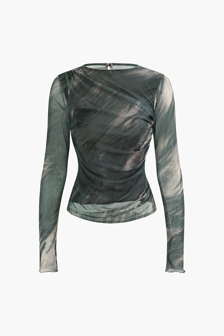 Batik Dantelli File Uzun Kollu top