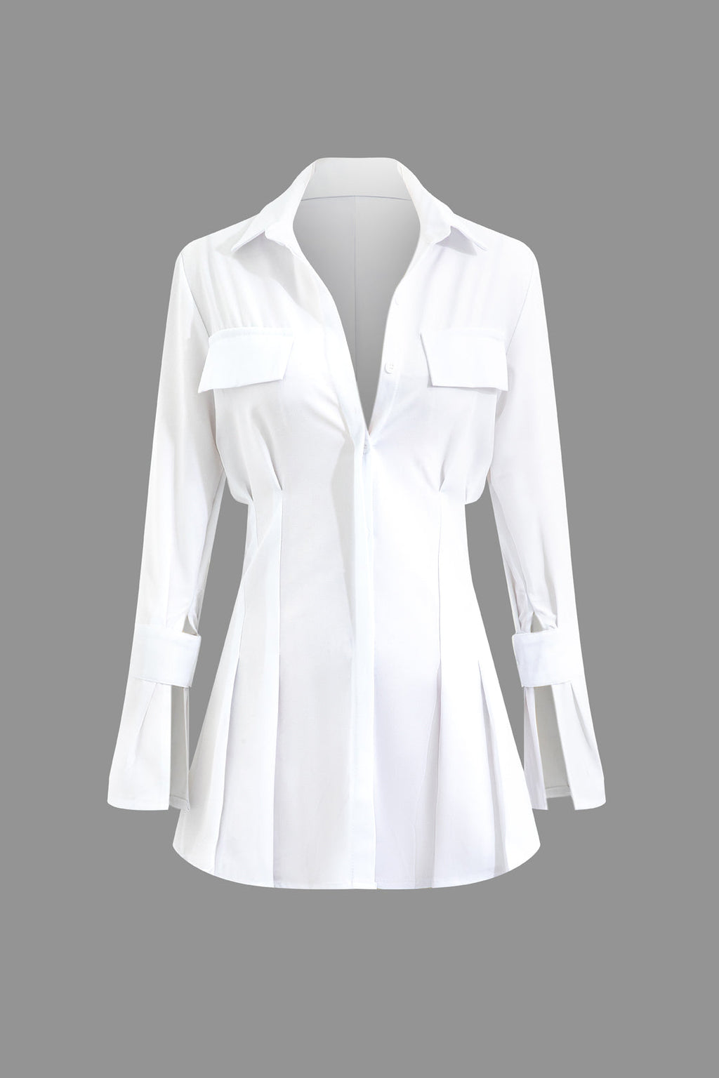 Katı Dantelli Gömlek Mini Elbise