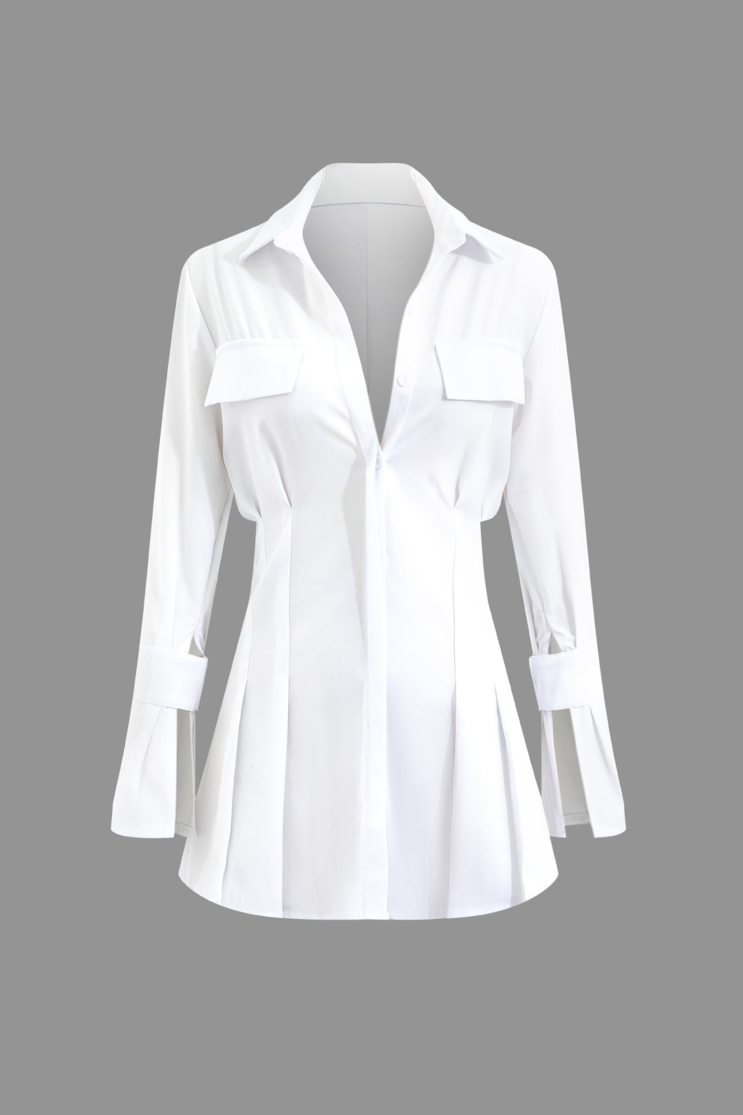 Katı Dantelli Gömlek Mini Elbise