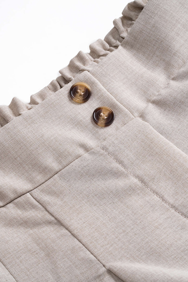 Yüksek Bel Büzgülü Şort