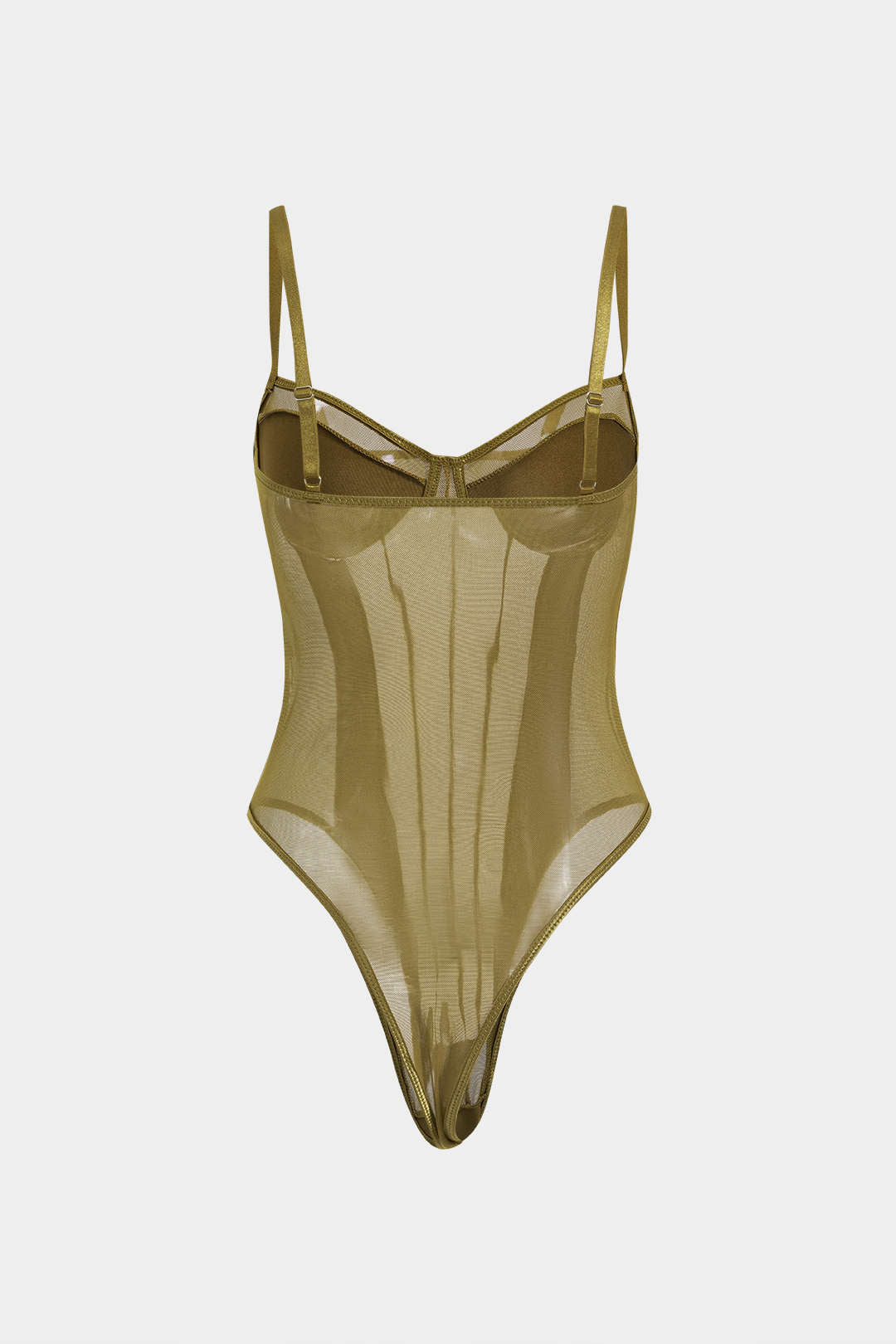 Ağ Detaylı Sırt Açık Şeffaf Patchwork Korseli Askılı Bodysuit