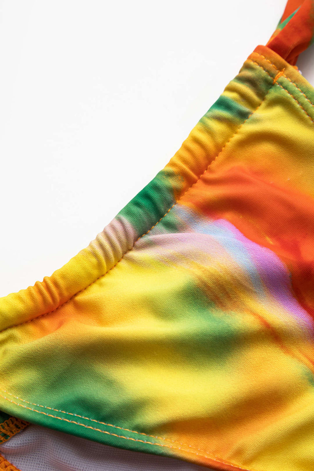 Tie Dye Desenli Büzgülü Dönme Kırma Bağlamalı Bikini Takımı