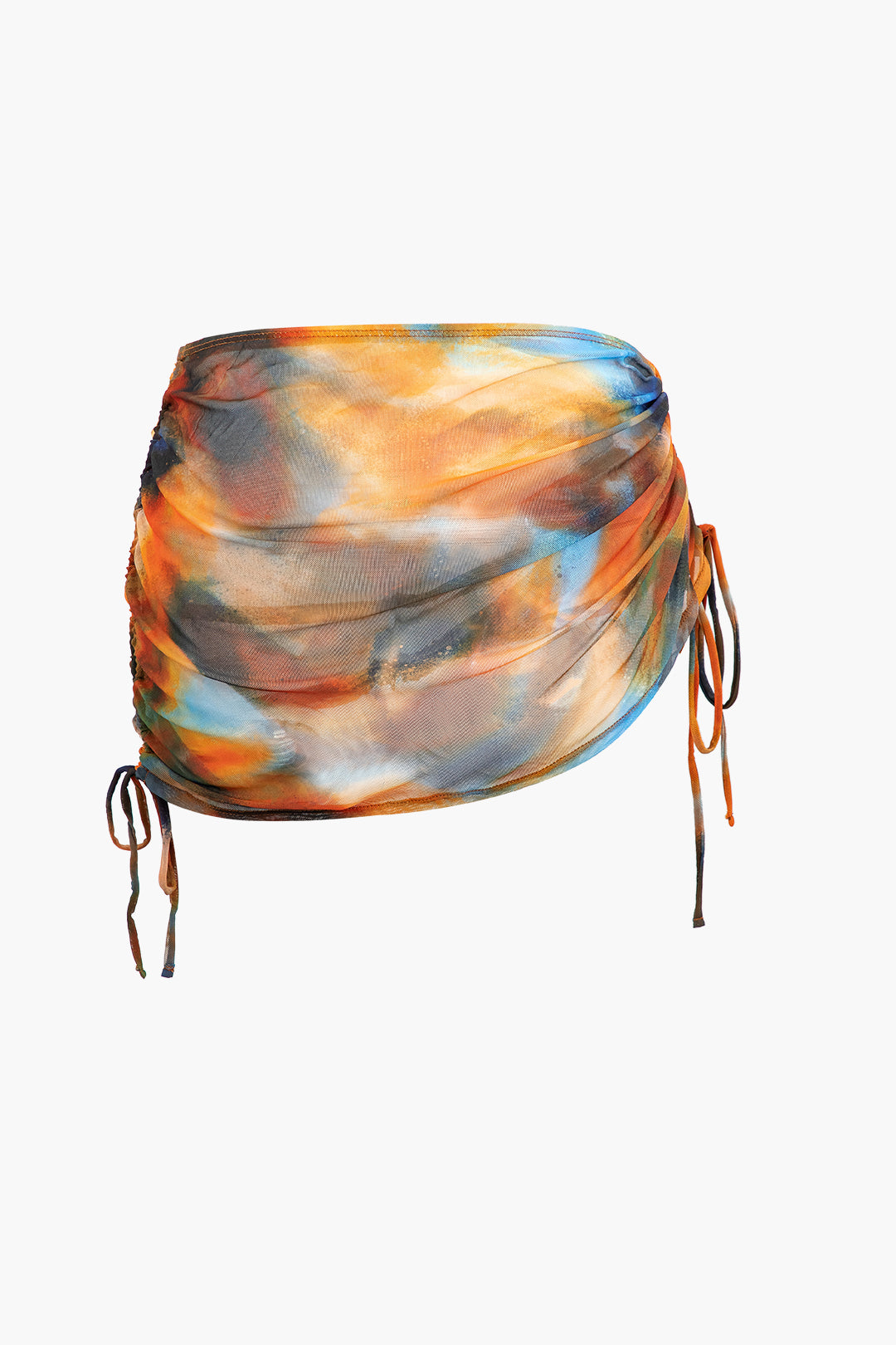 Desenli Sırt Bağlamalı Mayo ve Mayo Eteği Pareo Takımı