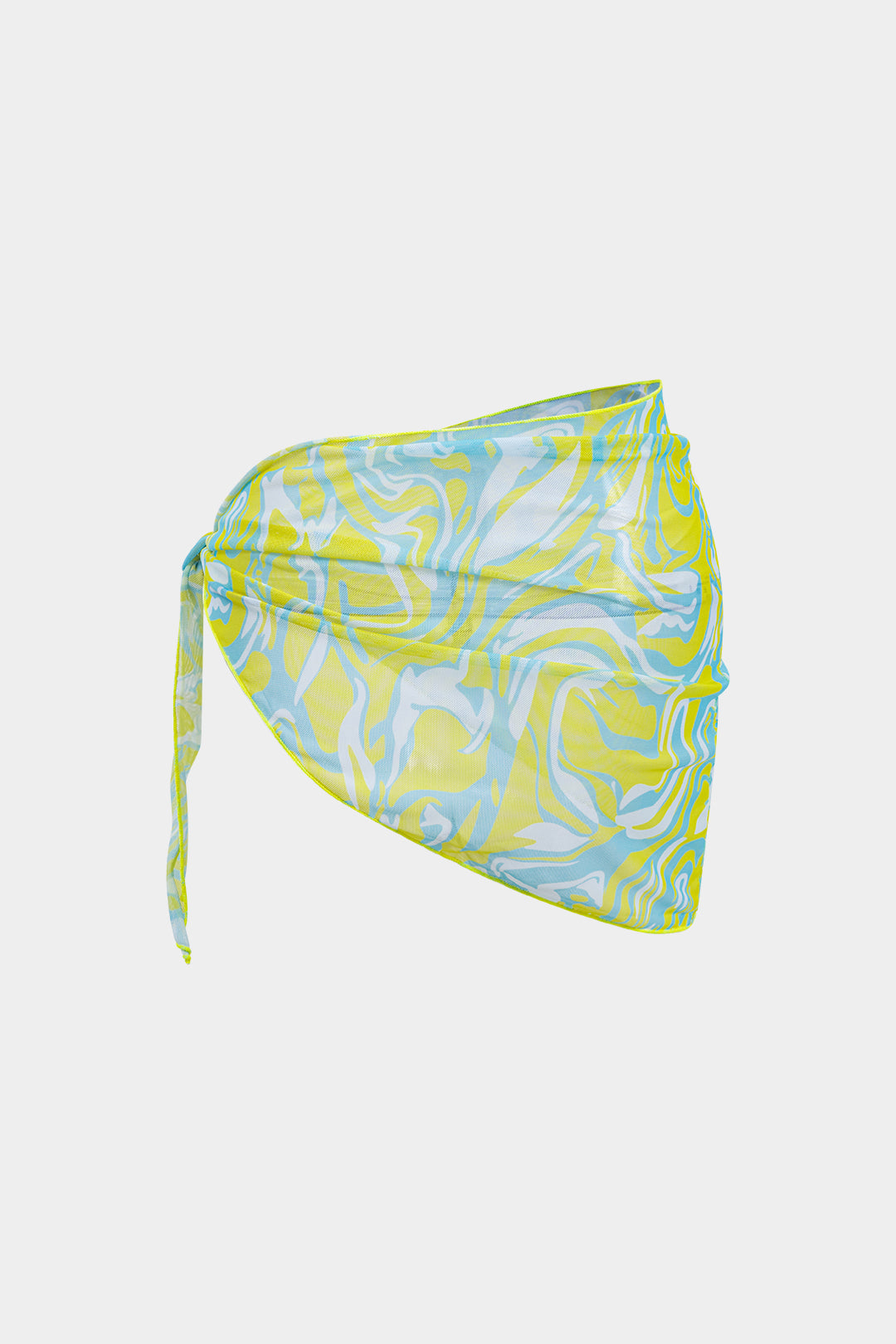 Kontrast Sırtı Açık Bikini ve Mayo Eteği Pareo Takım