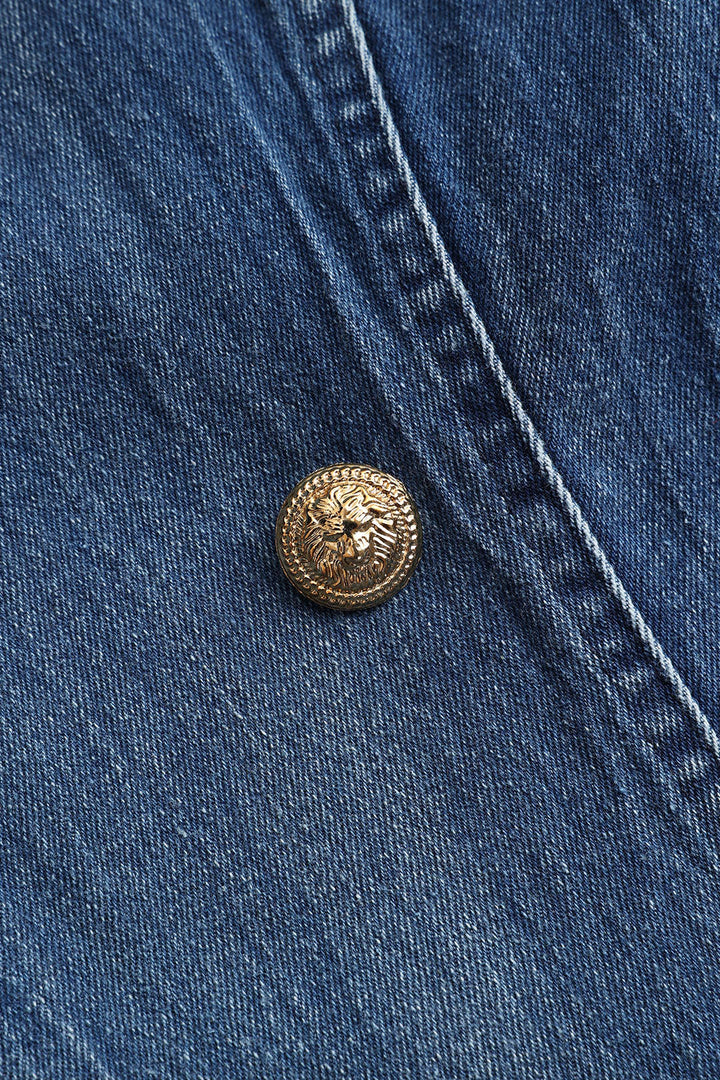 Kot Düğmeli Uzun Kollu Mont