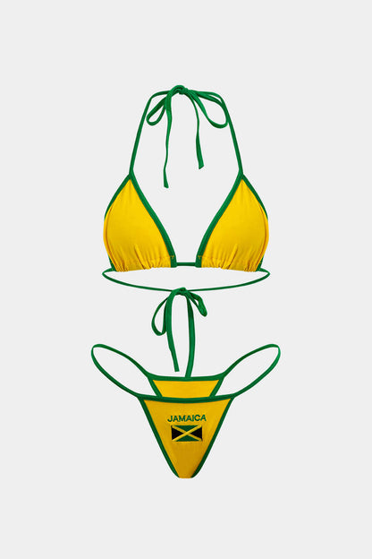 Nakışlı Kontrast Bikini Takımı