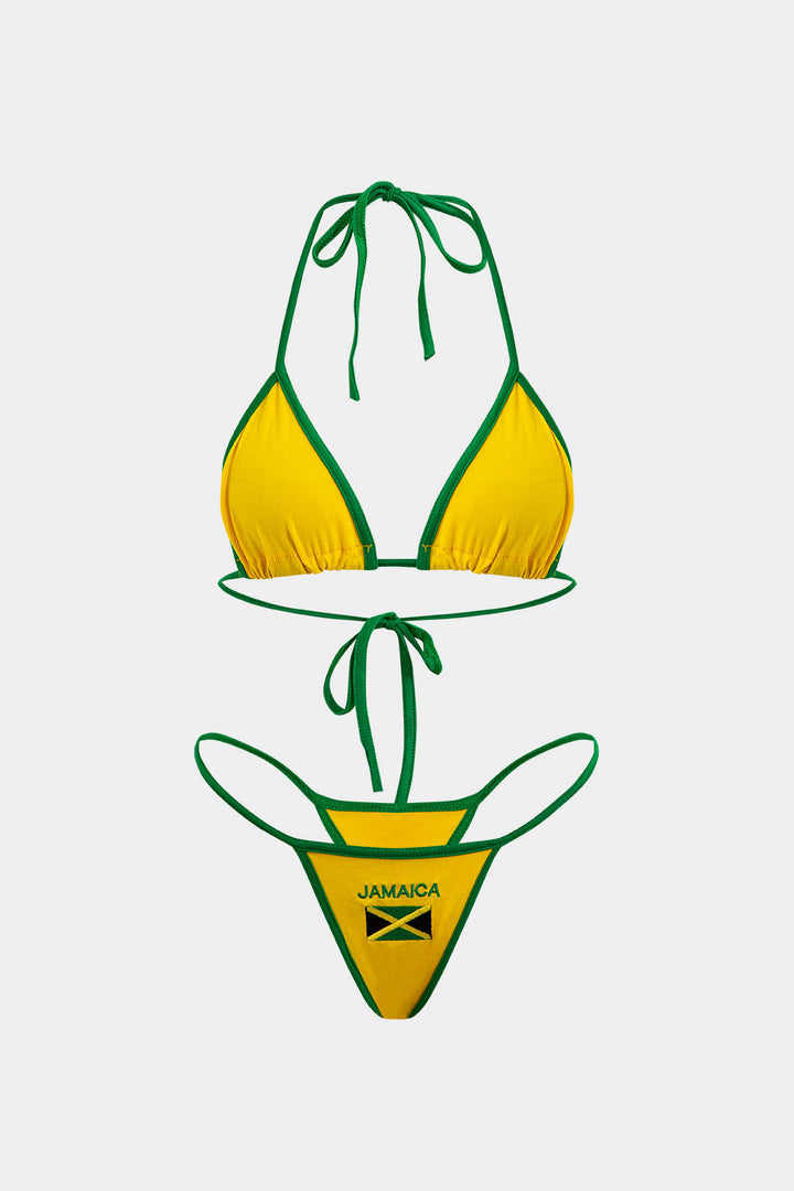Nakışlı Kontrast Bikini Takımı