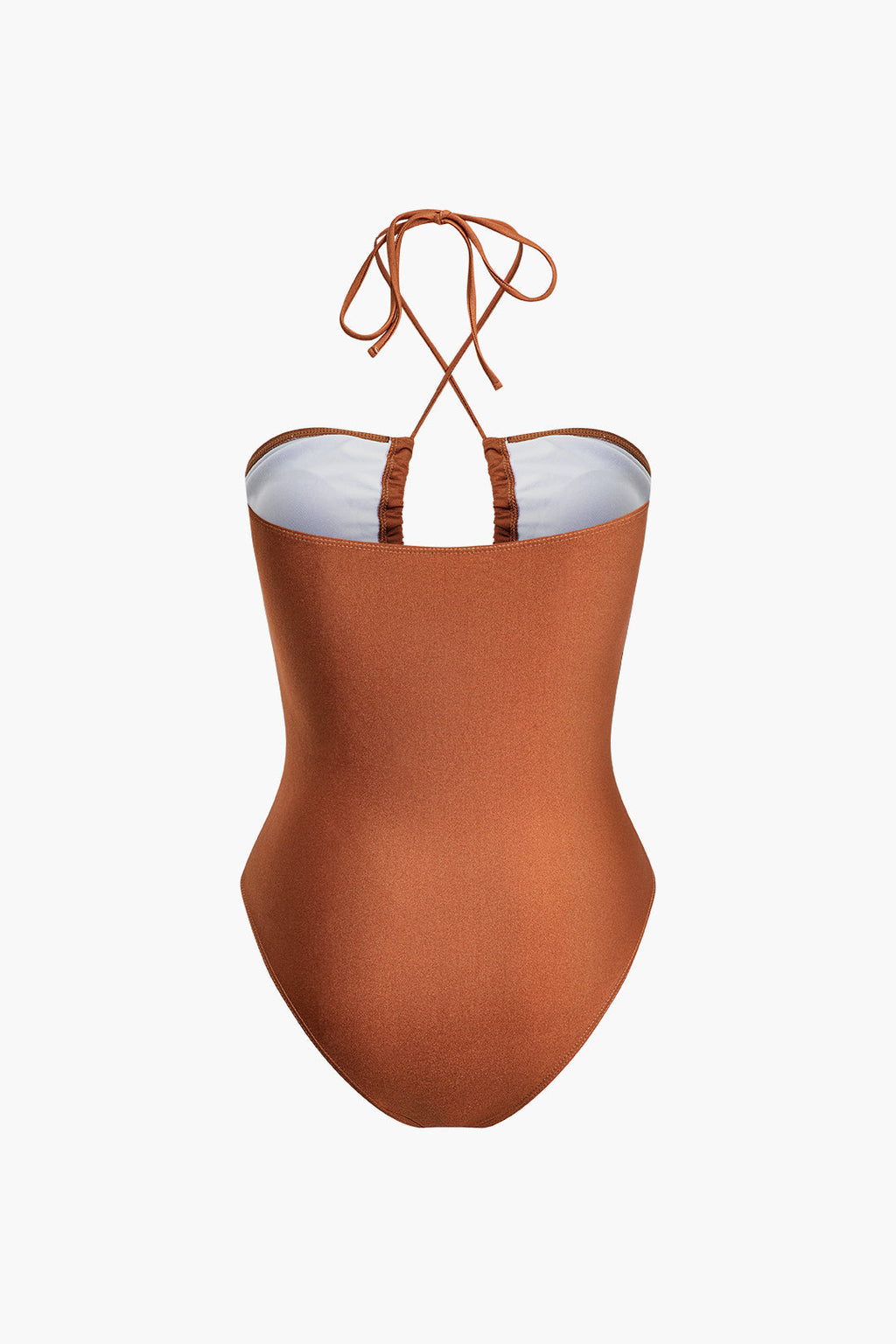 Karın Kontrol Bağcıklı Halter Büzgülü Tek Parça Mayo