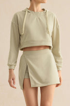 Portina Kapüşonlu top ve Mini Etek Takım