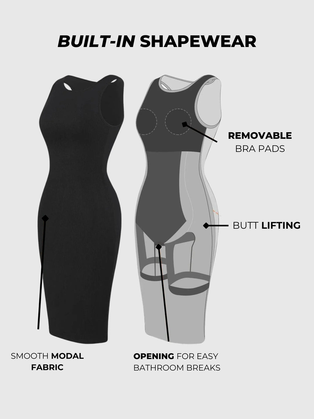 Yvette shapewear midi Elbise