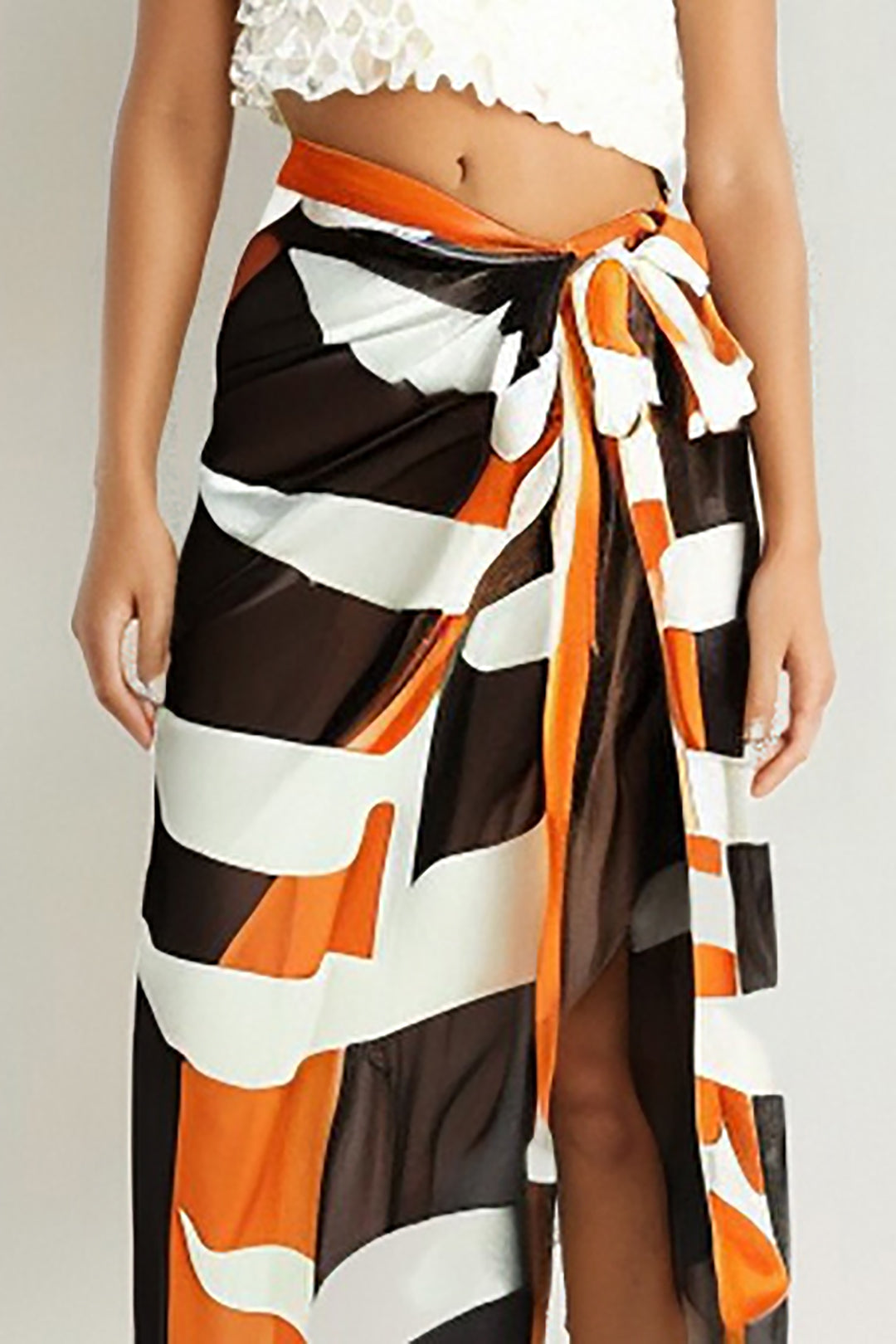 Kontrast Düğümlü Mayo Eteği Pareo