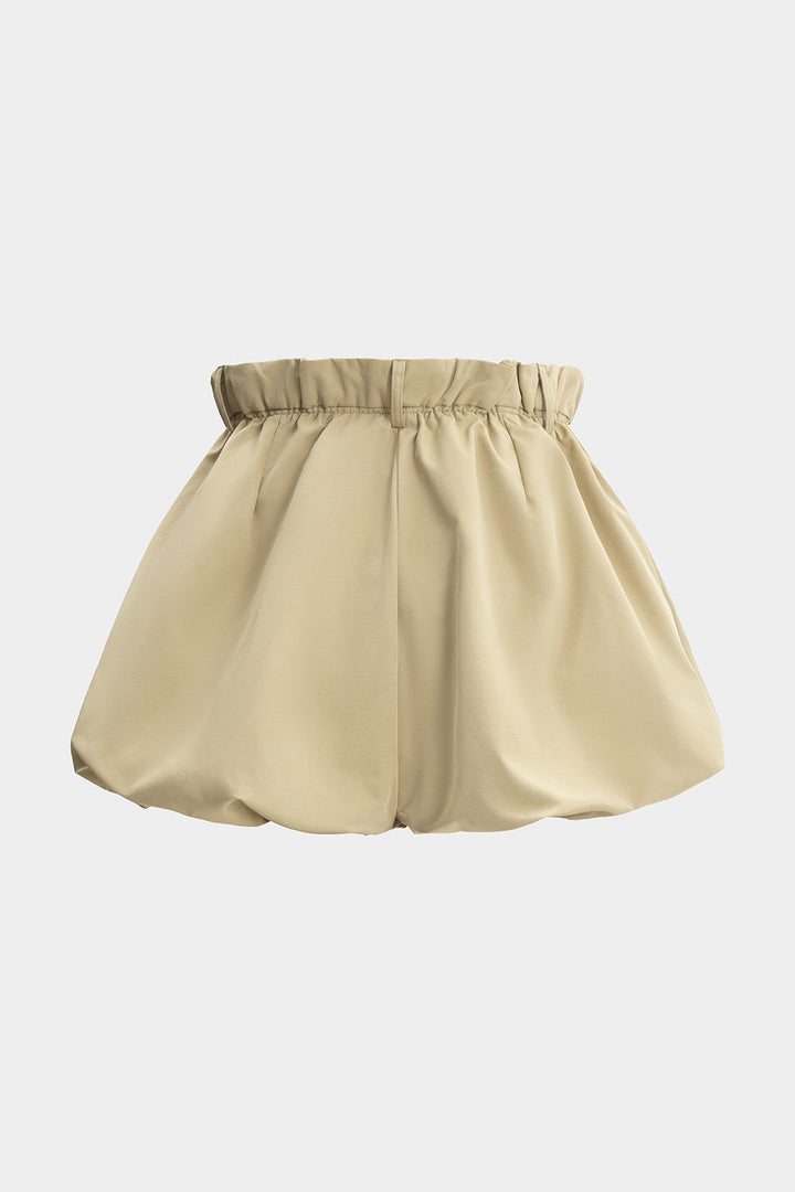 Cepli Fermuarlı Büzgülü Şort