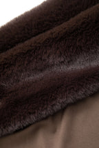 Kürk Detaylı Düşük Omuz Midi Elbise