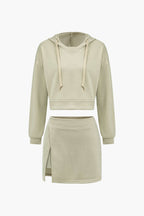 Portina Kapüşonlu top ve Mini Etek Takım