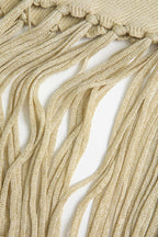 Katı Kazak Saçaklı Asimetrik midi Elbise