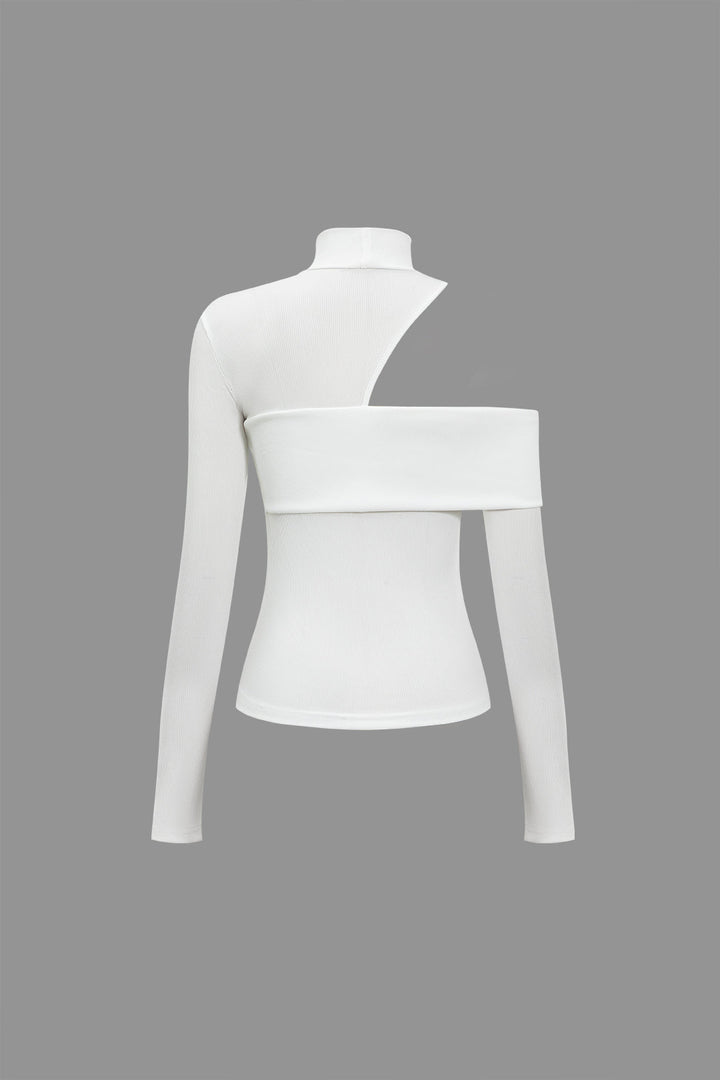 Düz Asimetrik Uzun Kollu Üst