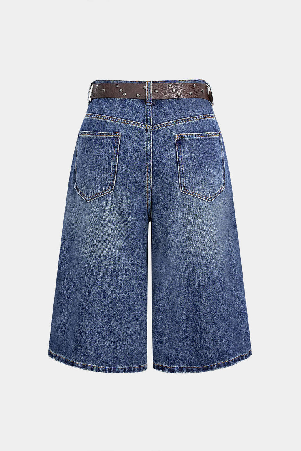 Denim Fermuarlı Yarım Şort
