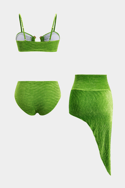 Kadife Bikini ve Mayo Eteği Pareo Takımı