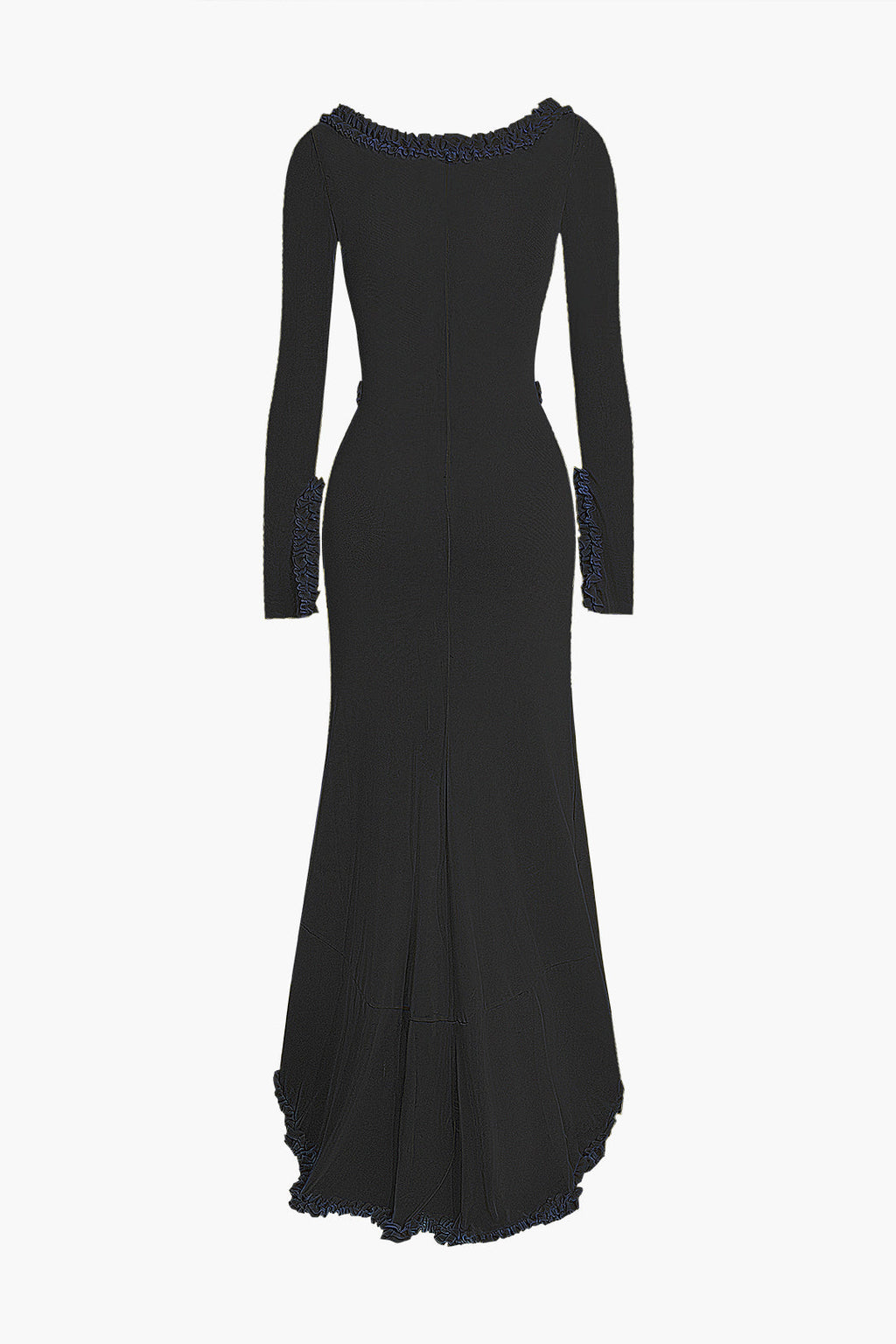 Fırfırlı Dantelli Kesilmiş maksi Elbise