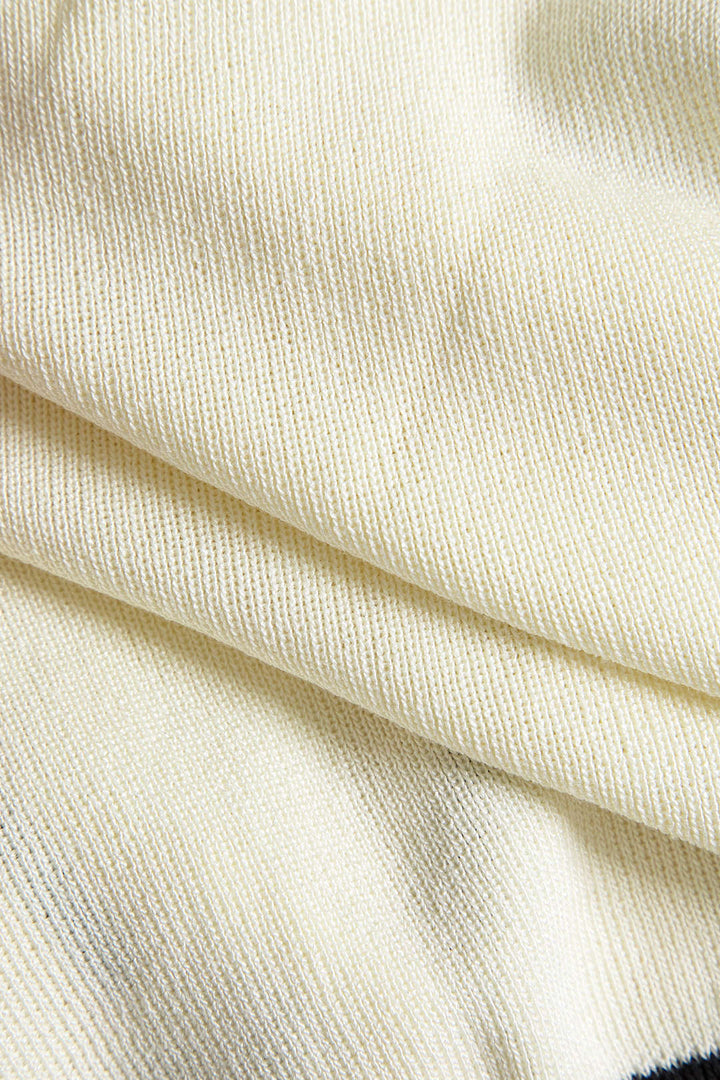 Örgü Renk Bloklu Düğmeli Yelek