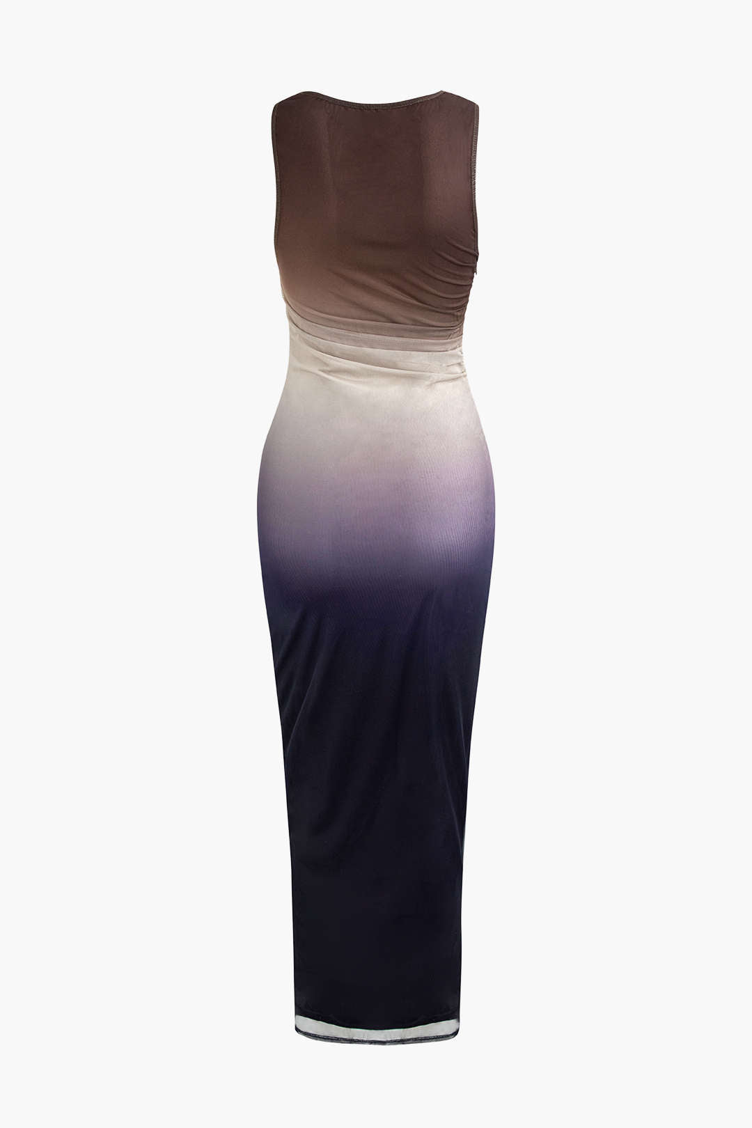 Ombre File Kolsuz Midi Elbise