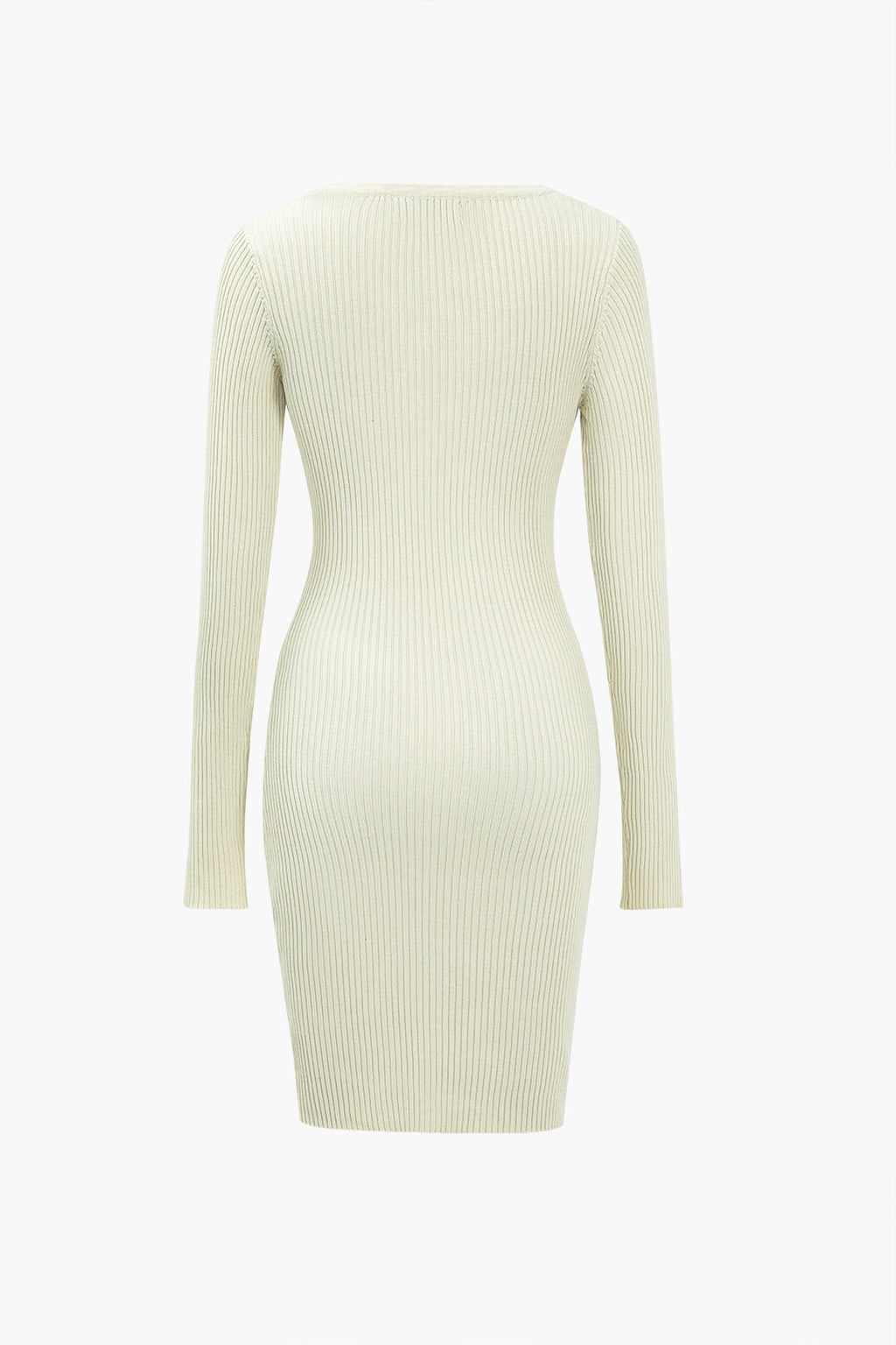 Düz Örgü Çapraz Asimetrik midi Elbise