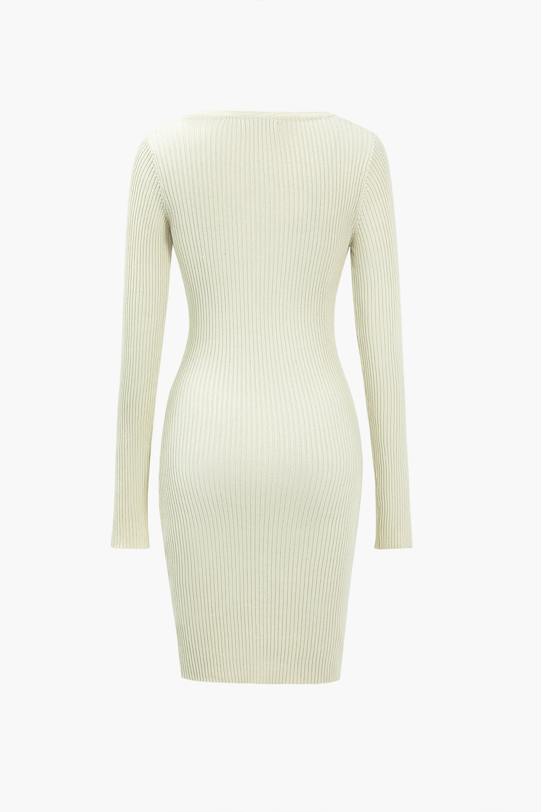 Düz Örgü Çapraz Asimetrik midi Elbise