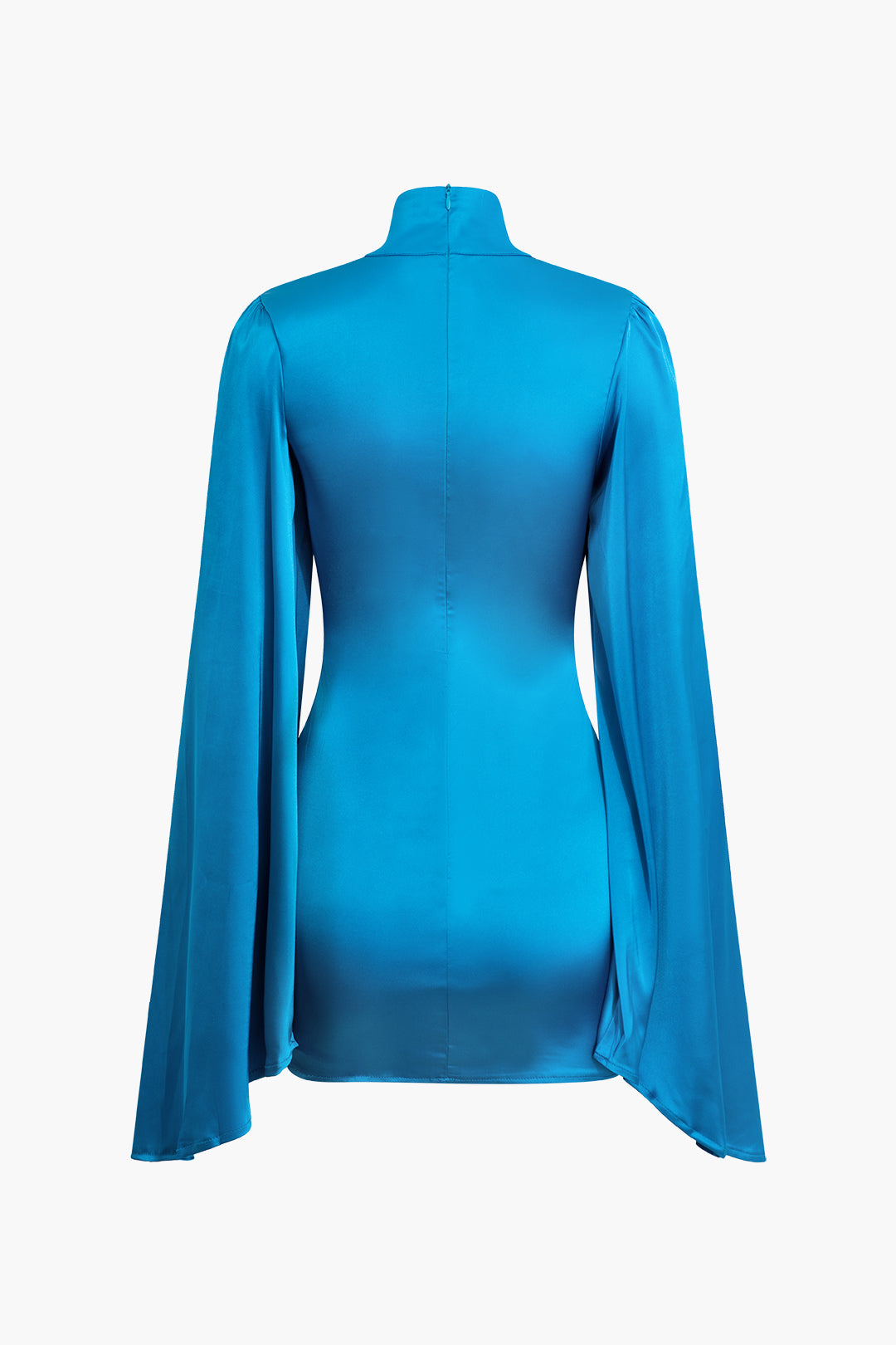 Mika Balıkçı Yaka Çan Kol Dantelli Mini Elbise