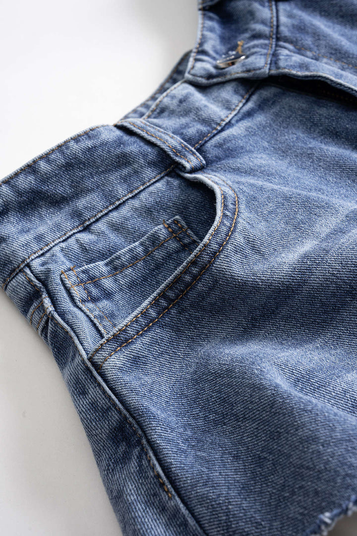 Denim Patchwork Şort