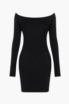 Katı Kapalı Omuz Düğmesi Yuvarlak Yaka Kesilmiş Mini Elbise