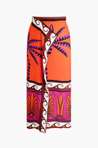 Tropikal Desenli Mayo Eteği Pareo