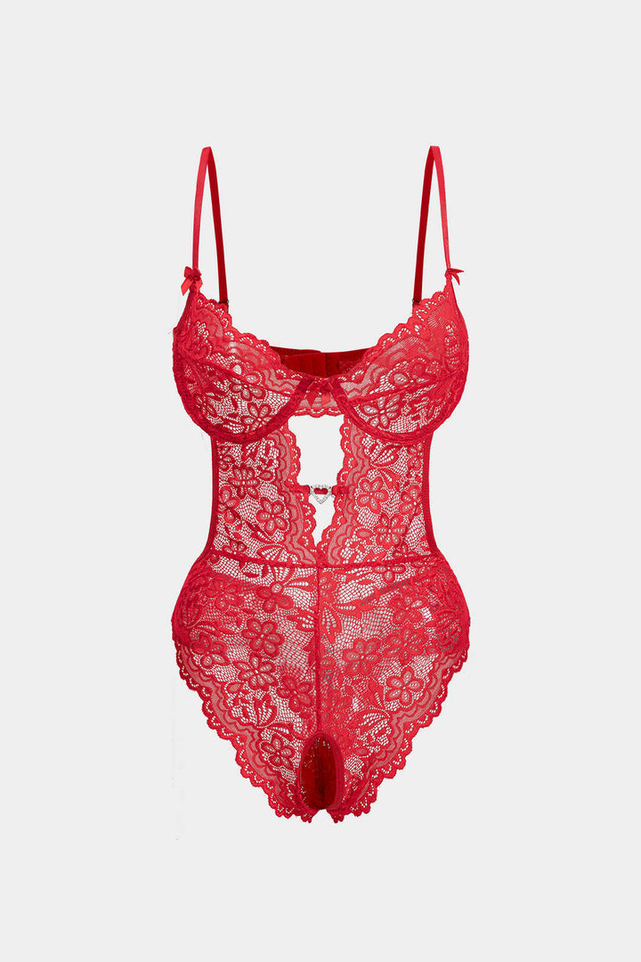 Dantel Burgu Detaylı, Kesik Yeri Olan, Sırtı Açık İç Giyim Garter Seti