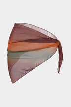 Ombre Baskılı File Bikini ve Mayo Eteği Pareo Takım