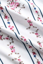 Çiçek Desenli Patchwork Büzgülü Bağcıklı Straplez Mini Elbise