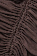 Dantelli Büzgülü Yırtmaçlı maksi Elbise