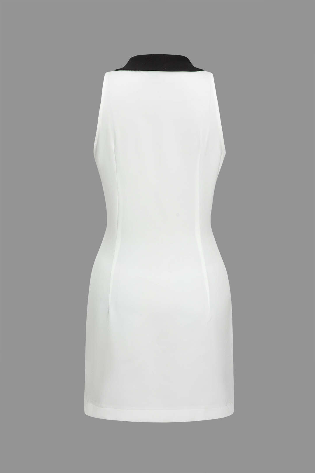 Kontrast Düğmeli Mini Elbise