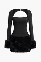 Katı Patchwork Mini Elbise