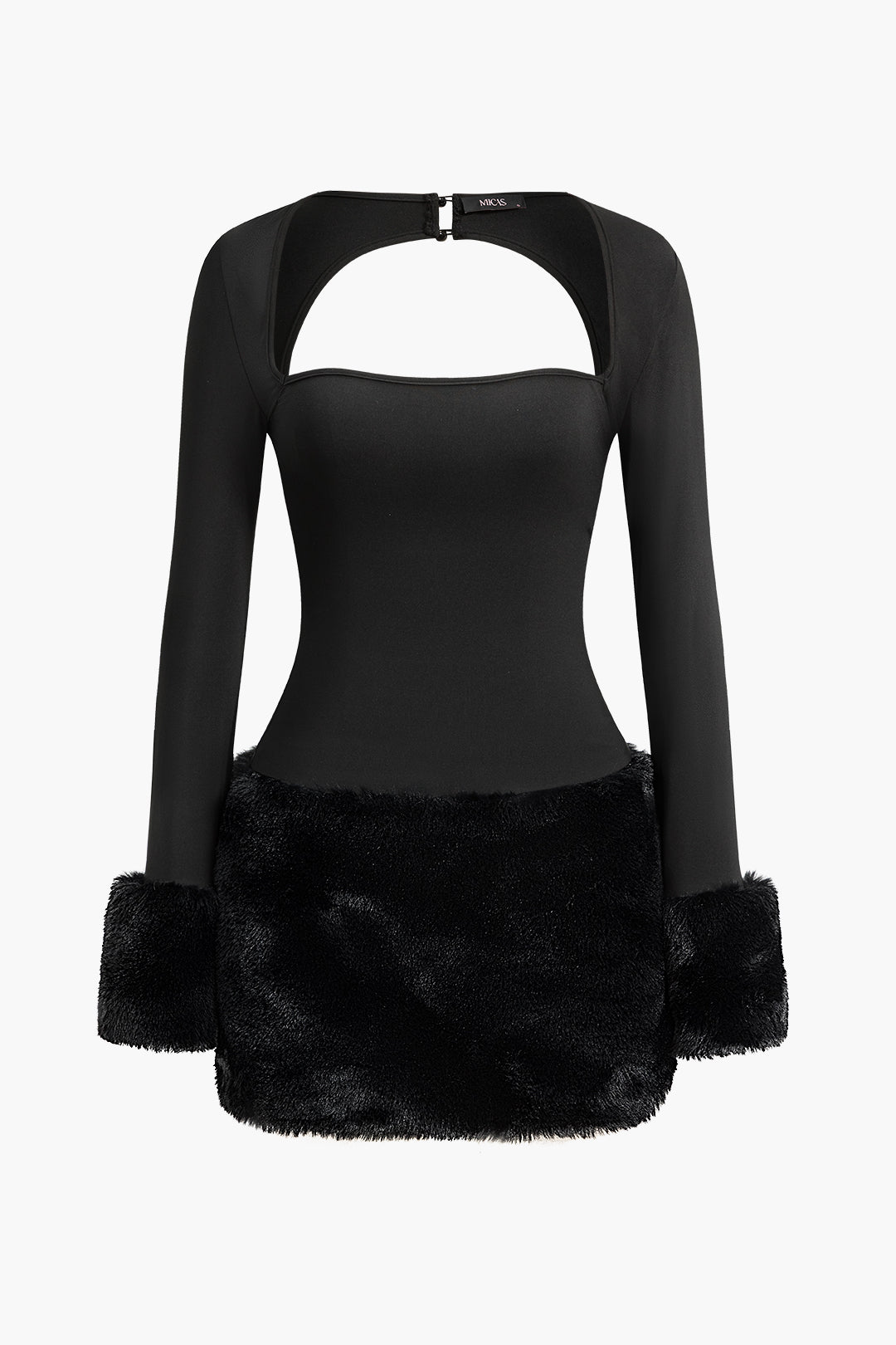 Katı Patchwork Mini Elbise