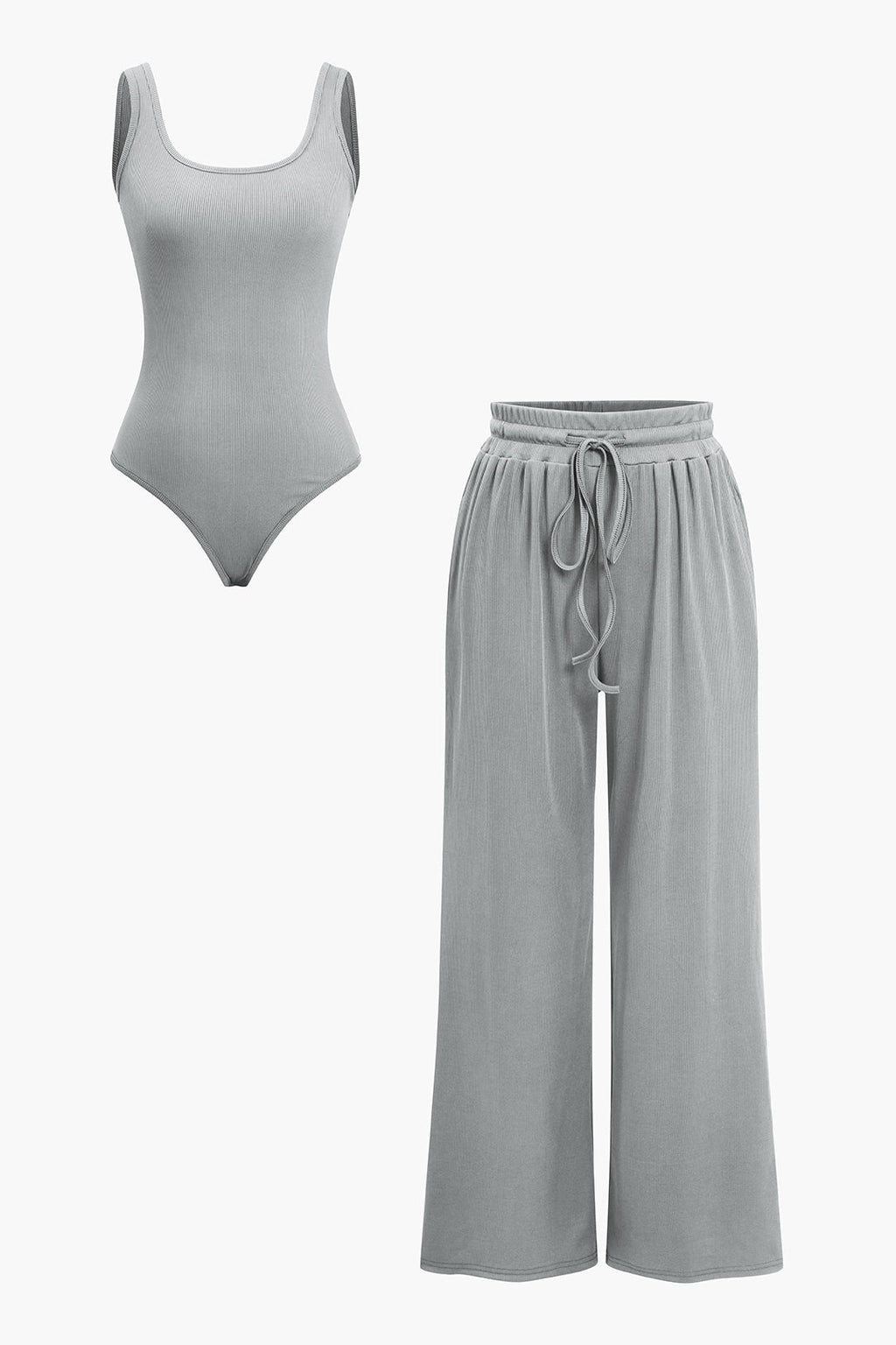 Coffee Solid Bodysuit Ve Pantolon Takımı