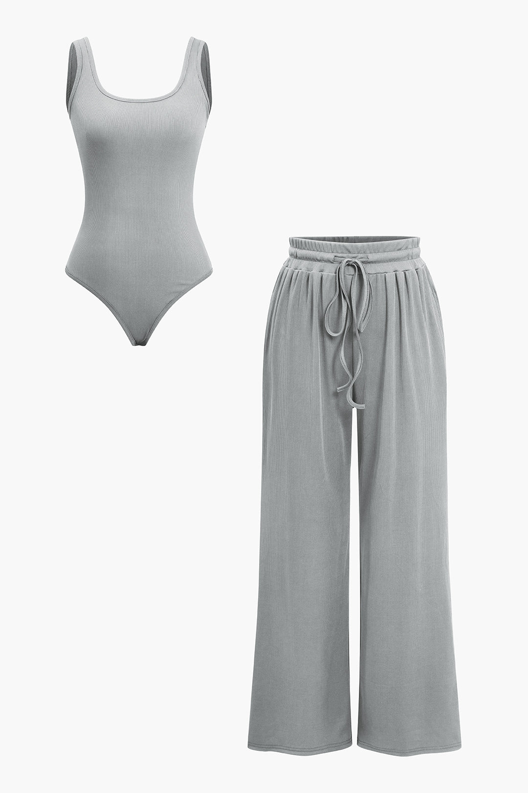 Coffee Solid Bodysuit Ve Pantolon Takımı