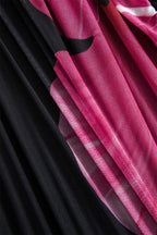 Çiçek Desenli File Bodycon Midi Elbise