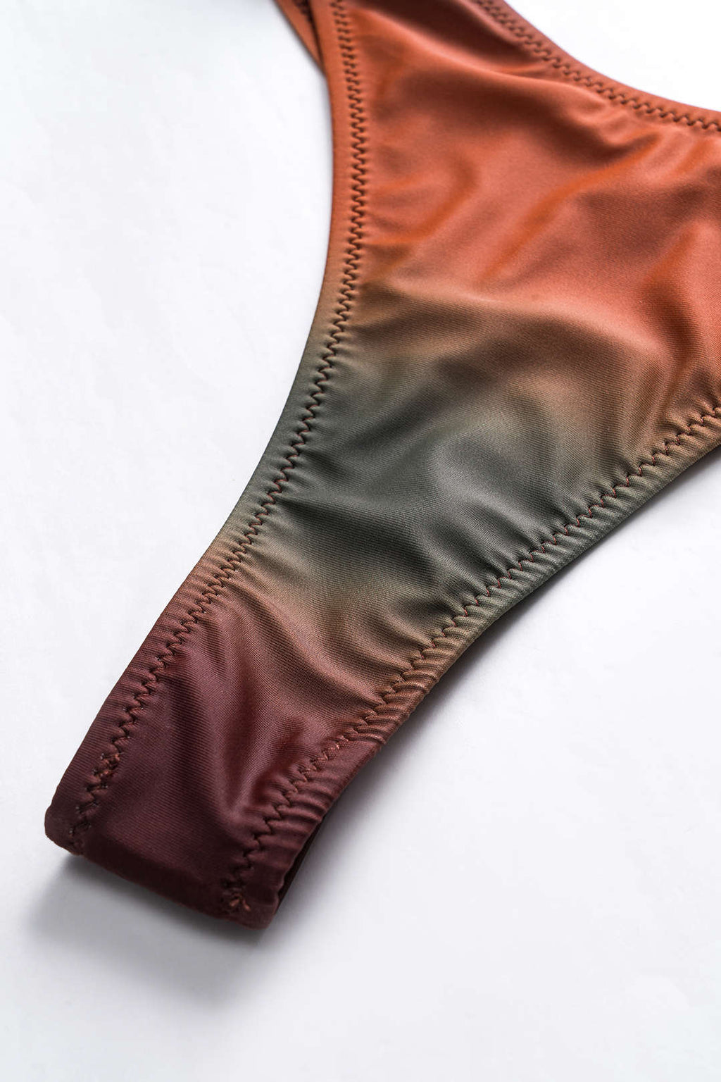 Ombre Baskılı File Bikini ve Mayo Eteği Pareo Takım