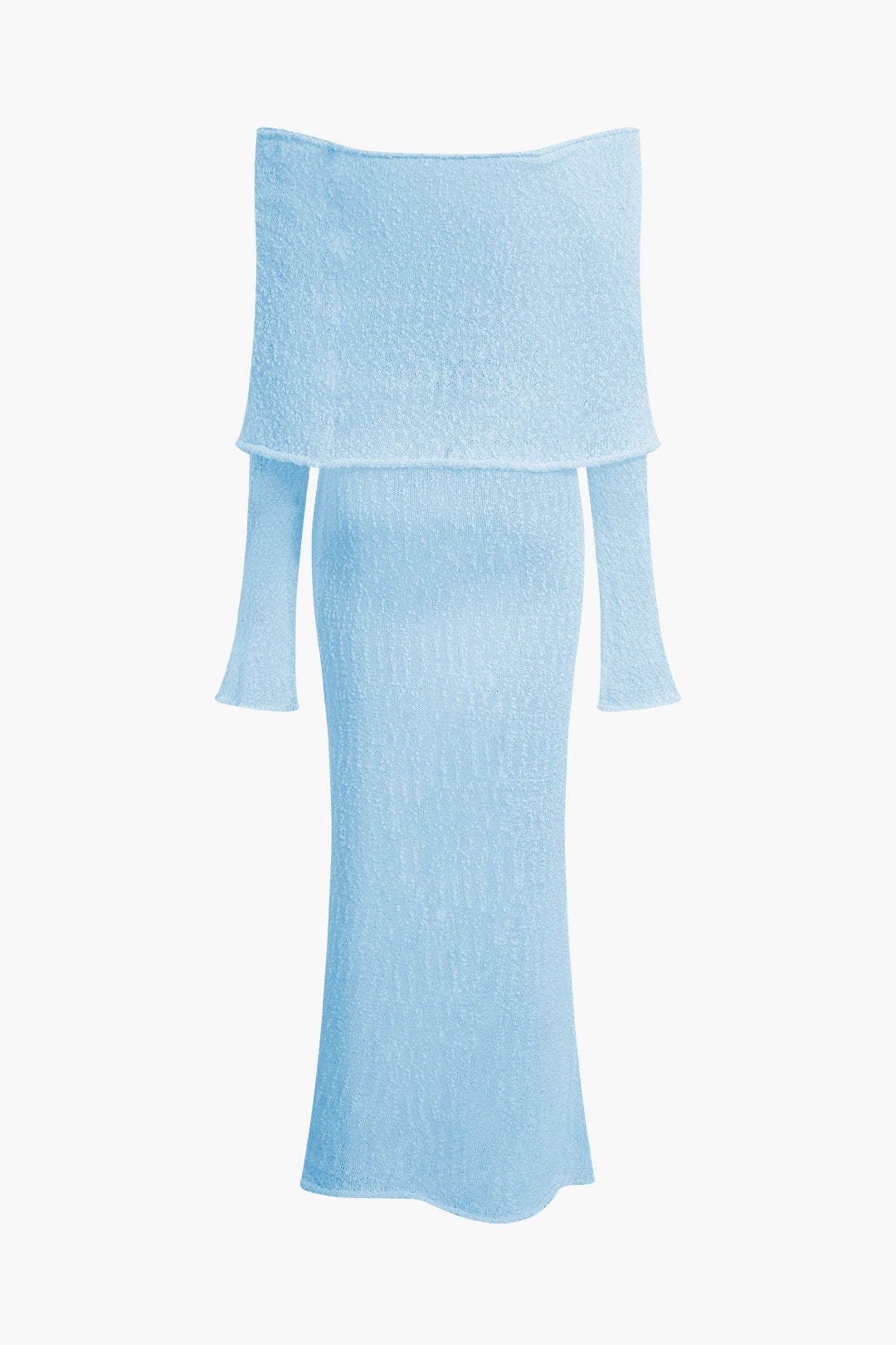 Düşük Omuz Açık Örgü maksi Elbise